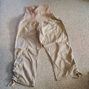Khaki maternity capris